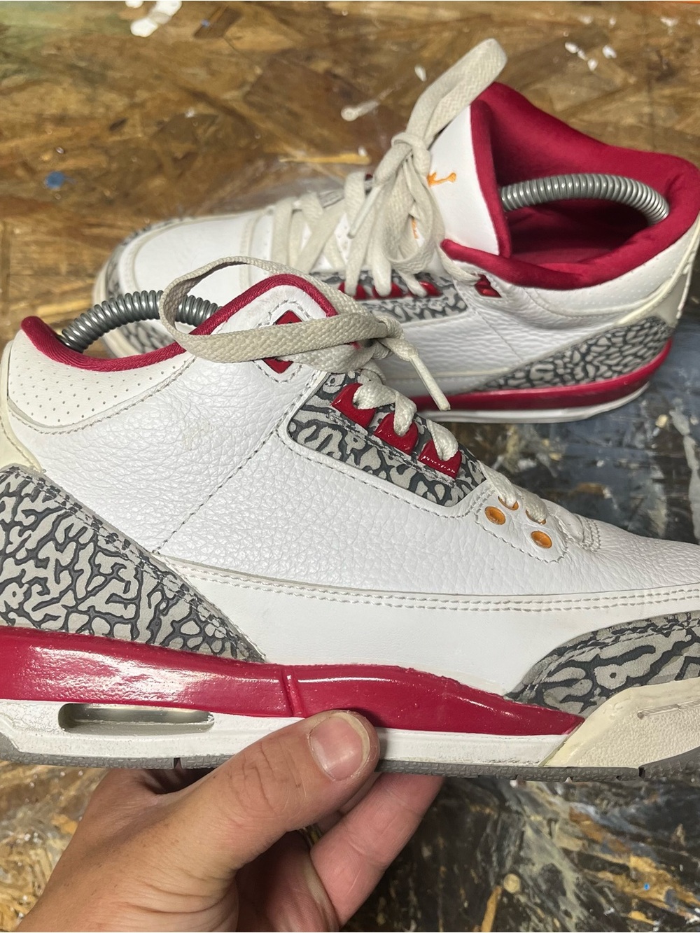 Nike Air Jordan 3 Retro Cardinal Red White CT8532-126 Size 5.5Y